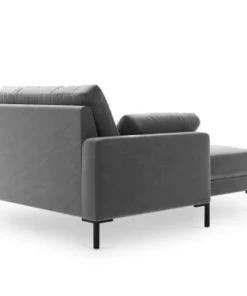 Micadoni Home Méridiennes Méridienne En Velours Gris -Magasin Méridiennes meridienne en velours gris 56