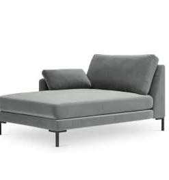 Micadoni Home Méridiennes Méridienne En Velours Gris -Magasin Méridiennes meridienne en velours gris 57