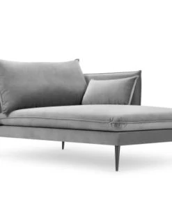 Micadoni Home Méridiennes Méridienne En Velours Gris Clair