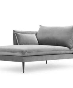 Micadoni Home Méridiennes Méridienne En Velours Gris Clair