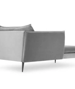 Micadoni Home Méridiennes Méridienne En Velours Gris Clair -Magasin Méridiennes meridienne en velours gris clair 12