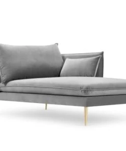 Micadoni Home Méridiennes Méridienne En Velours Gris Clair