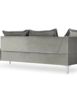 Micadoni Home Méridiennes Méridienne En Velours Gris Clair -Magasin Méridiennes meridienne en velours gris clair 27
