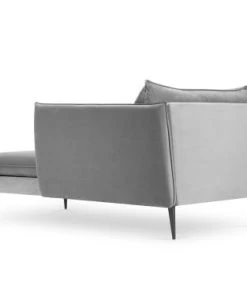 Micadoni Home Méridiennes Méridienne En Velours Gris Clair -Magasin Méridiennes meridienne en velours gris clair 3