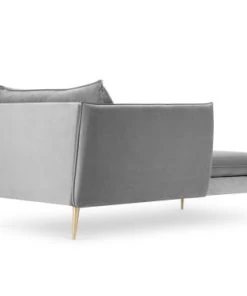 Micadoni Home Méridiennes Méridienne En Velours Gris Clair -Magasin Méridiennes meridienne en velours gris clair 34