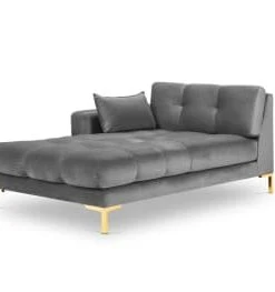 Micadoni Home Méridiennes Méridienne En Velours Argent 12 Micadoni Home Méridiennes Méridienne En Velours Argent -Magasin Méridiennes meridienne en velours gris clair 50