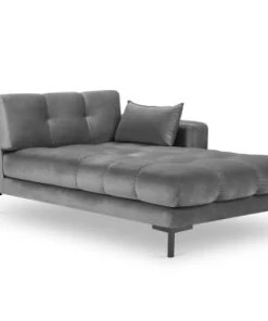 Micadoni Home Méridiennes Méridienne En Velours Gris Clair