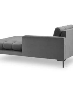 Micadoni Home Méridiennes Méridienne En Velours Gris Clair -Magasin Méridiennes meridienne en velours gris clair 56