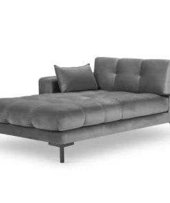 Micadoni Home Méridiennes Méridienne En Velours Gris Clair