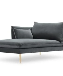 Micadoni Home Méridiennes Méridienne En Velours Gris Foncé