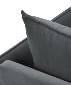 Micadoni Home Méridiennes Méridienne En Velours Gris Foncé -Magasin Méridiennes meridienne en velours gris fonce 52
