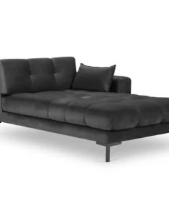 Micadoni Home Méridiennes Méridienne En Velours Gris Foncé