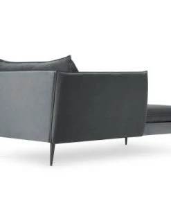 Micadoni Home Méridiennes Méridienne En Velours Gris Foncé -Magasin Méridiennes meridienne en velours gris fonce 7