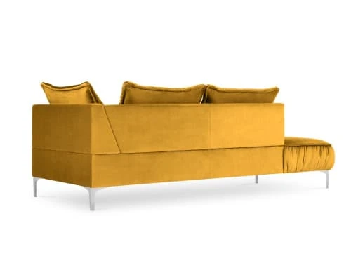 Micadoni Home Méridiennes Méridienne En Velours Jaune 5 Micadoni Home Méridiennes Méridienne En Velours Jaune – Image 3