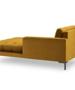 Micadoni Home Méridiennes Méridienne En Velours Jaune 10 Micadoni Home Méridiennes Méridienne En Velours Jaune -Magasin Méridiennes meridienne en velours jaune 21