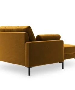 Micadoni Home Méridiennes Méridienne En Velours Jaune -Magasin Méridiennes meridienne en velours jaune 3