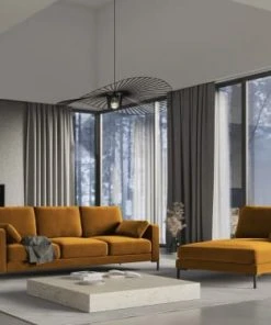 Micadoni Home Méridiennes Méridienne En Velours Jaune -Magasin Méridiennes meridienne en velours jaune 30