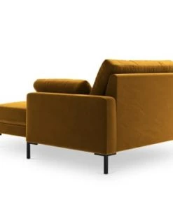 Micadoni Home Méridiennes Méridienne En Velours Jaune -Magasin Méridiennes meridienne en velours jaune 32