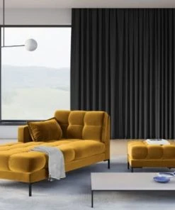 Micadoni Home Méridiennes Méridienne En Velours Jaune -Magasin Méridiennes meridienne en velours jaune 58
