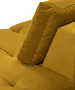 Micadoni Home Méridiennes Méridienne En Velours Jaune -Magasin Méridiennes meridienne en velours jaune 8