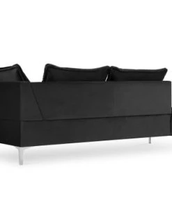 Micadoni Home Méridiennes Méridienne En Velours Noir -Magasin Méridiennes meridienne en velours noir 2