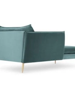 Micadoni Home Méridiennes Méridienne En Velours Pétrole -Magasin Méridiennes meridienne en velours petrole 10