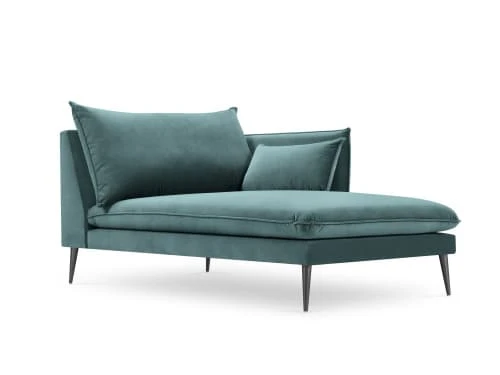 Micadoni Home Méridiennes Méridienne En Velours Pétrole 3 Micadoni Home Méridiennes Méridienne En Velours Pétrole