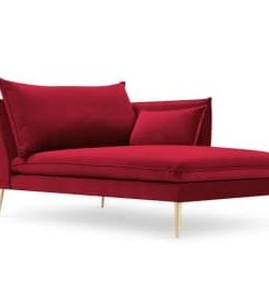 Micadoni Home Méridiennes Méridienne En Velours Gris Foncé -Magasin Méridiennes meridienne en velours rouge 9