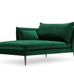 Micadoni Home Méridiennes Méridienne En Velours Bleu Foncé -Magasin Méridiennes meridienne en velours vert bouteille 11