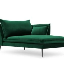 Micadoni Home Méridiennes Méridienne En Velours Bleu Foncé -Magasin Méridiennes meridienne en velours vert bouteille 15