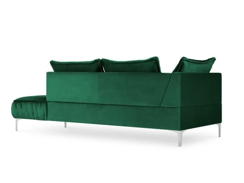 Micadoni Home Méridiennes Méridienne En Velours Vert Bouteille 5 Micadoni Home Méridiennes Méridienne En Velours Vert Bouteille – Image 3