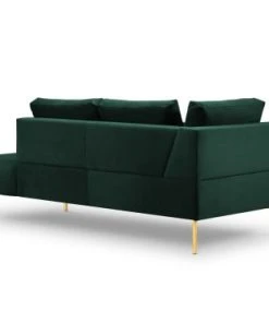 Micadoni Home Méridiennes Méridienne En Velours Vert Bouteille -Magasin Méridiennes meridienne en velours vert bouteille 4