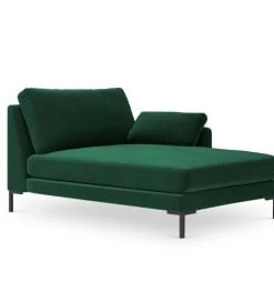 Micadoni Home Méridiennes Méridienne En Velours Gris -Magasin Méridiennes meridienne en velours vert bouteille 64