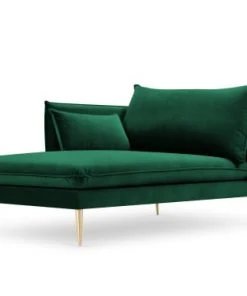 Micadoni Home Méridiennes Méridienne En Velours Vert Bouteille