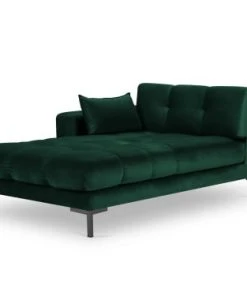 Micadoni Home Méridiennes Méridienne En Velours Vert Bouteille