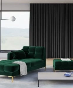 Micadoni Home Méridiennes Méridienne En Velours Vert Bouteille 9 Micadoni Home Méridiennes Méridienne En Velours Vert Bouteille -Magasin Méridiennes meridienne en velours vert bouteille 94