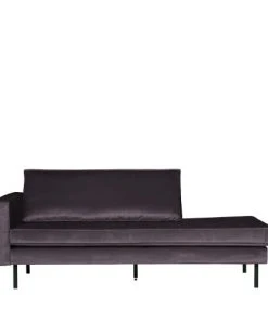 Bepurehome Méridiennes Méridienne Gauche En Velours Gris Foncé