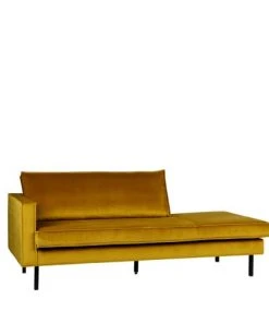 Bepurehome Méridiennes Méridienne Gauche En Velours Ocre -Magasin Méridiennes meridienne gauche en velours ocre 2