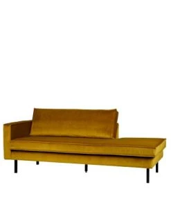 Bepurehome Méridiennes Méridienne Gauche En Velours Ocre -Magasin Méridiennes meridienne gauche en velours ocre 3