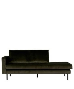 Bepurehome Méridiennes Méridienne Gauche En Velours Vert Kaki