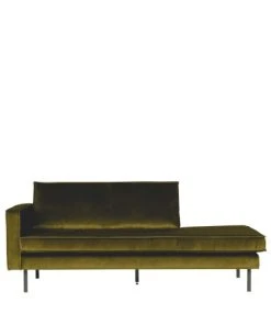 Bepurehome Méridiennes Méridienne Gauche En Velours Vert Olive