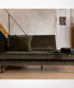 Bepurehome Méridiennes Méridienne Gauche En Velours Vert Olive -Magasin Méridiennes meridienne gauche en velours vert olive 3