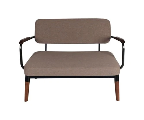 Meubles & Design Canapés Petits Prix Petit Canapé Scandinave 2 Places Tissu Accoudoirs Bois Beige 4 Meubles & Design Canapés Petits Prix Petit Canapé Scandinave 2 Places Tissu Accoudoirs Bois Beige – Image 2