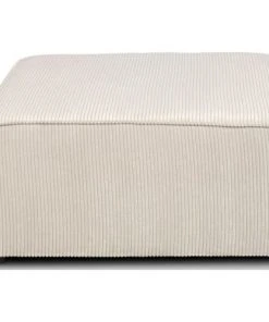 Homifab Canapés Petits Prix Pouf Modulable En Velours Côtelé Beige, MADE IN FRANCE