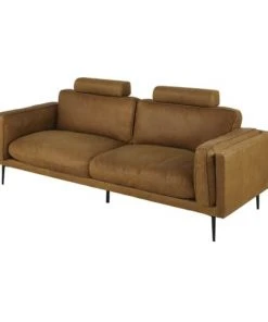Maisons Du Monde Canapés Petits Prix Têtière De Canapé En Cuir Camel -Magasin Méridiennes tetiere de canape en cuir camel 1000 3 4 210990 3